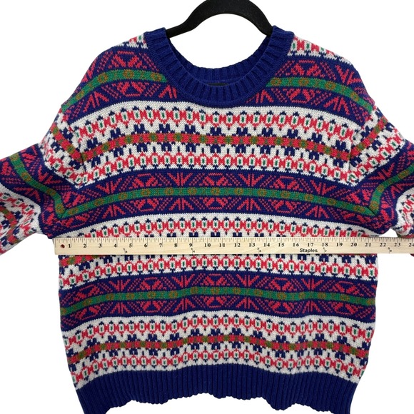 J. Crew Holiday 2014 Fair Isle Sweater Lambs Wool Multi Color Festive Heritage - Picture 7 of 7